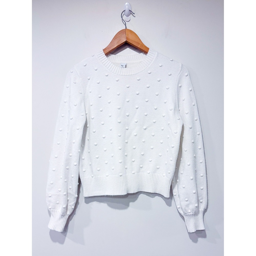 SIMONS White knit sweater | Cozy Minimalist Soft Girl | Small